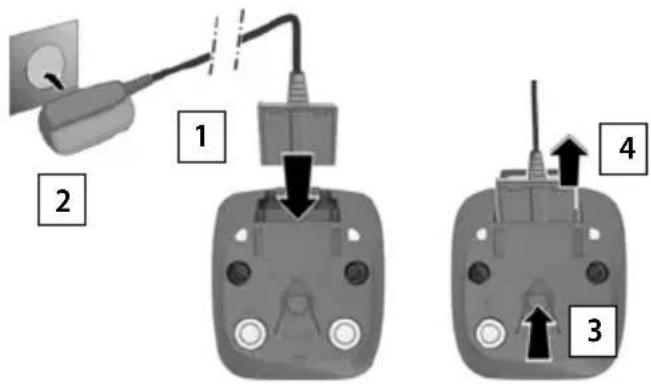 GIGASET A694A - Raccordement du chargeur (s'il est fourni) - 1