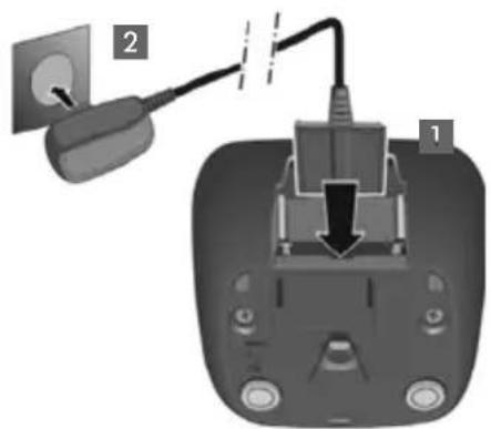 GIGASET AS435A - Raccordement du chargeur (s'il est fourni) - 1