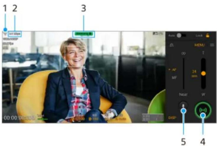 SONY Xperia 5 IV - Présentation de l'écran mode diffusion de video pro - 1