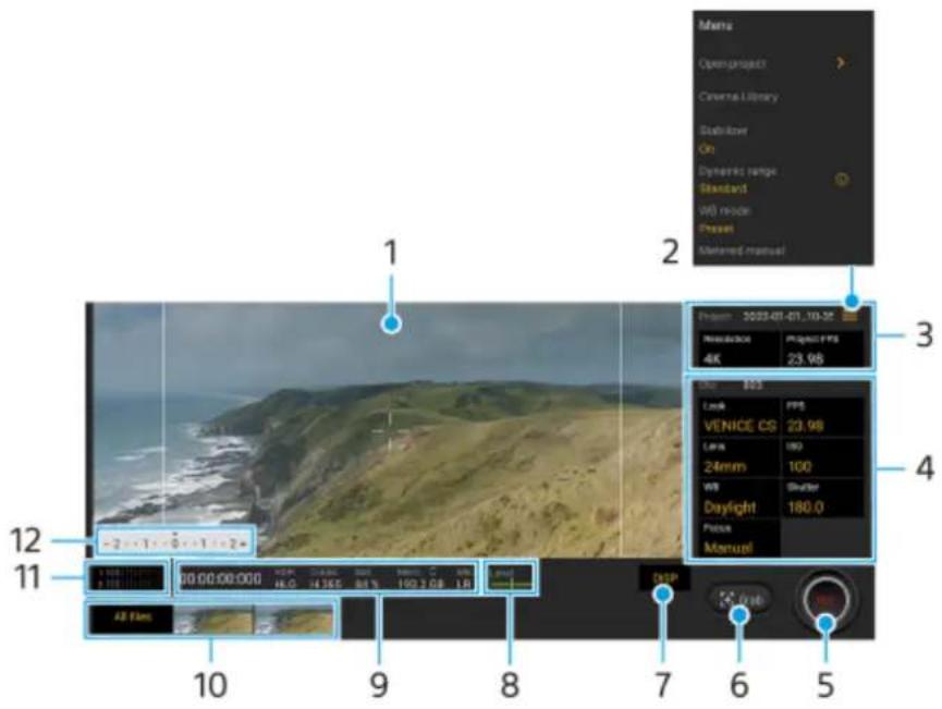 SONY Xperia 5 IV - Lancement de l'application cinema pro - 1