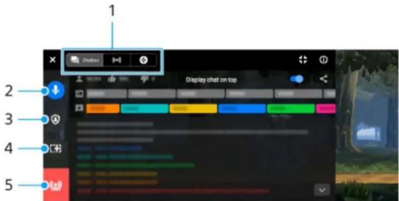 SONY Xperia 5 IV - Écran de menu optimiseur de jeu pendant la diffusion (boîte de dialogue) - 1