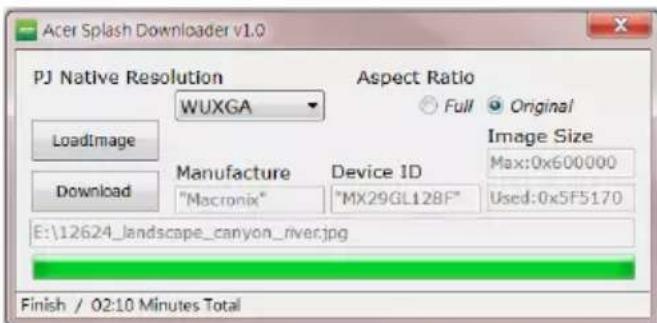 ACER PD2325W - Téléchargement de l'image sur le projecteur - 1