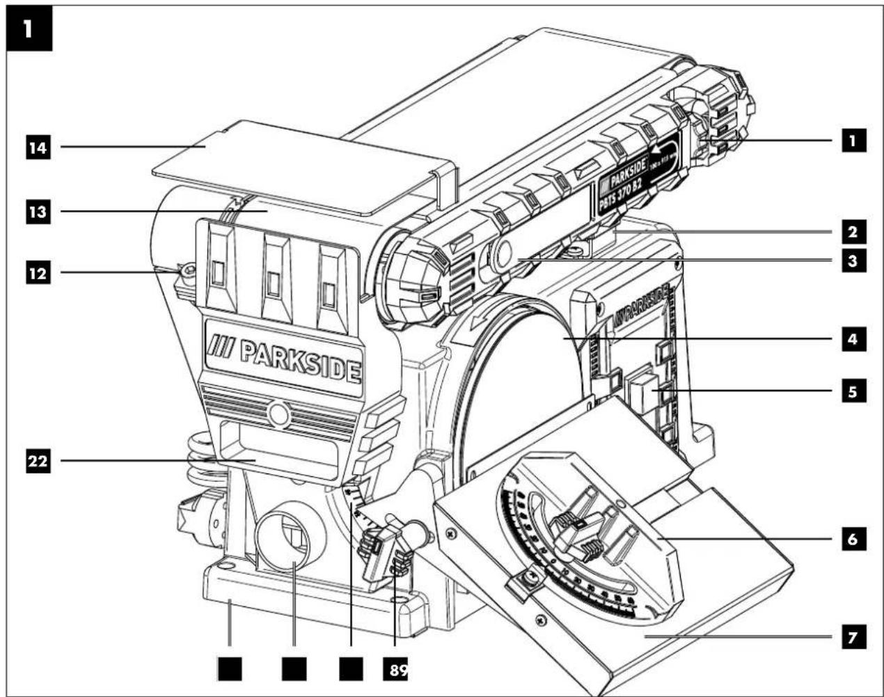 PARKSIDE PBTS 370 B2 - SZLIFIERKA TASMOWO-TALERZOWA - 1