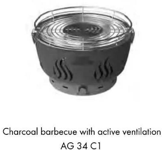 Charcoal barbecue with active ventilation AG 34 C1