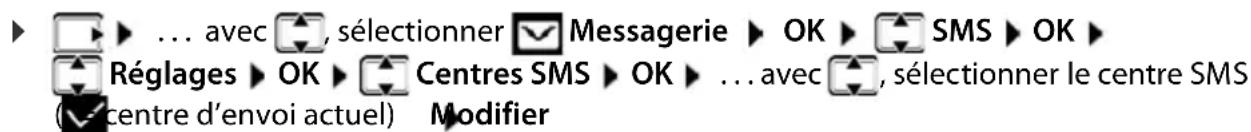 GIGASET E794HX - Saisie/modification d'un centre SMS / paramétrage du centre d'envoi - 1