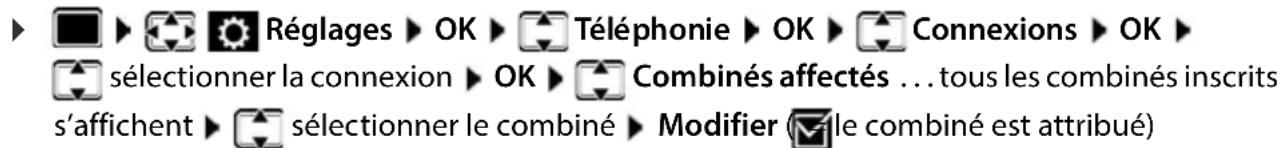 GIGASET Comfort 520HX - Attribution de combinés à une connexion (ligne) - 1