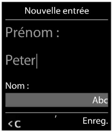 GIGASET E390HX - Saisie des lettres/caractères - 1