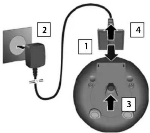 GIGASET E390HX - Raccorder le chargeur - 1