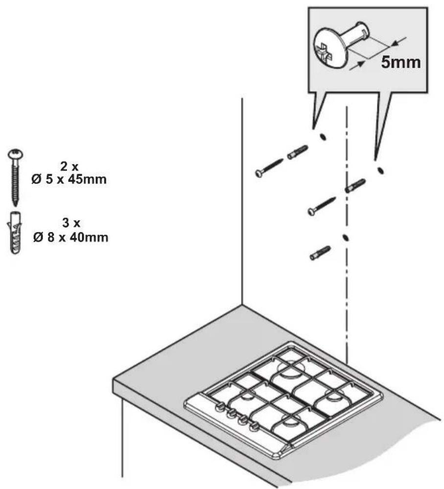 2 x Ø 5 x 45mm 3 x Ø 8 x 40mm 5mm