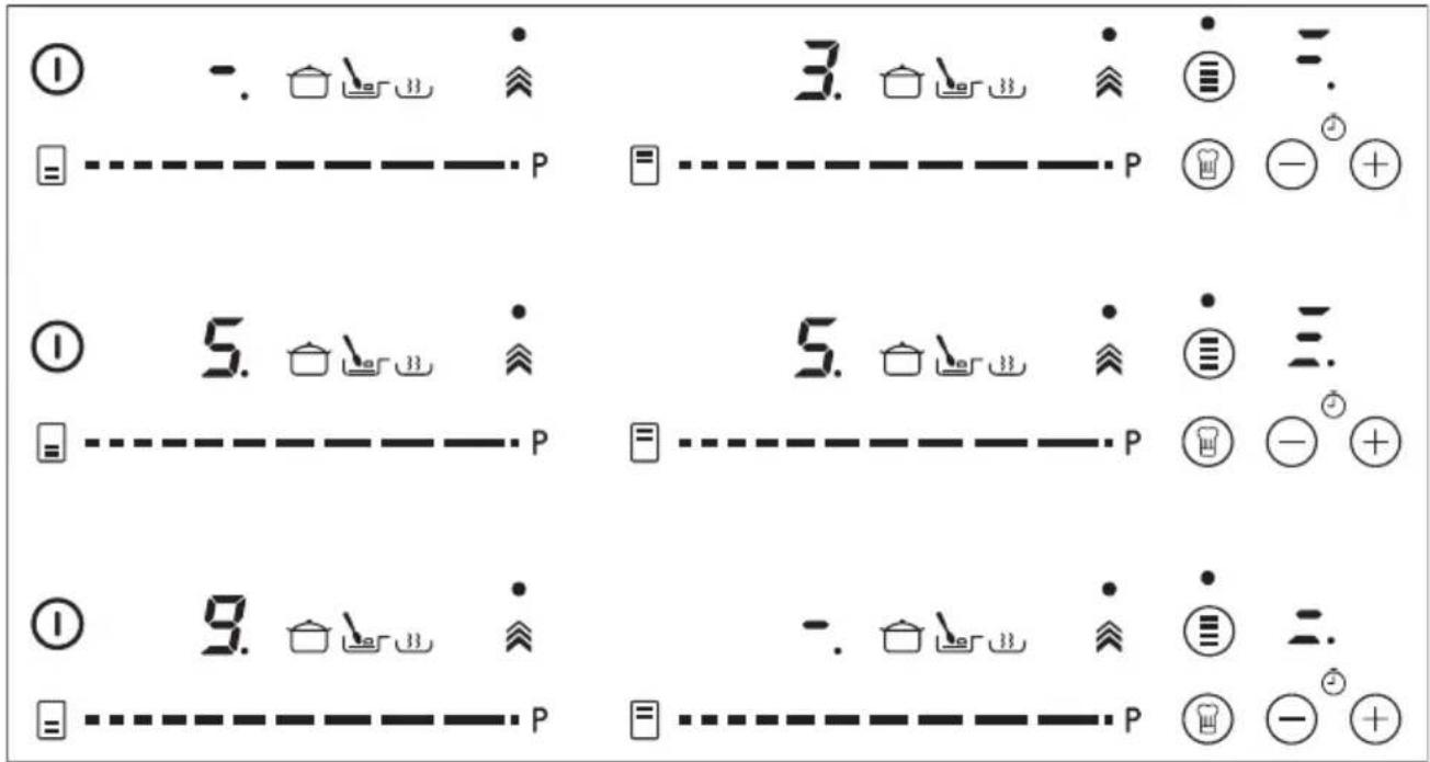 Diagram showing nine labeled icons with symbols and arrows, likely representing UI control or layout instructions.
