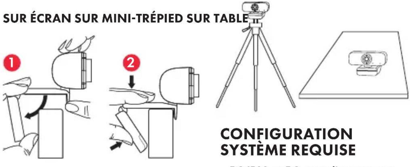 ProXtend X302 - Positionnement de la WEBCAM - 1