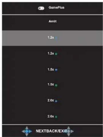 GamePlus Arrêt 1.2x 1.2x 1.5x 1.5x 2.0x 2.0x NEXTBACK/EXIT