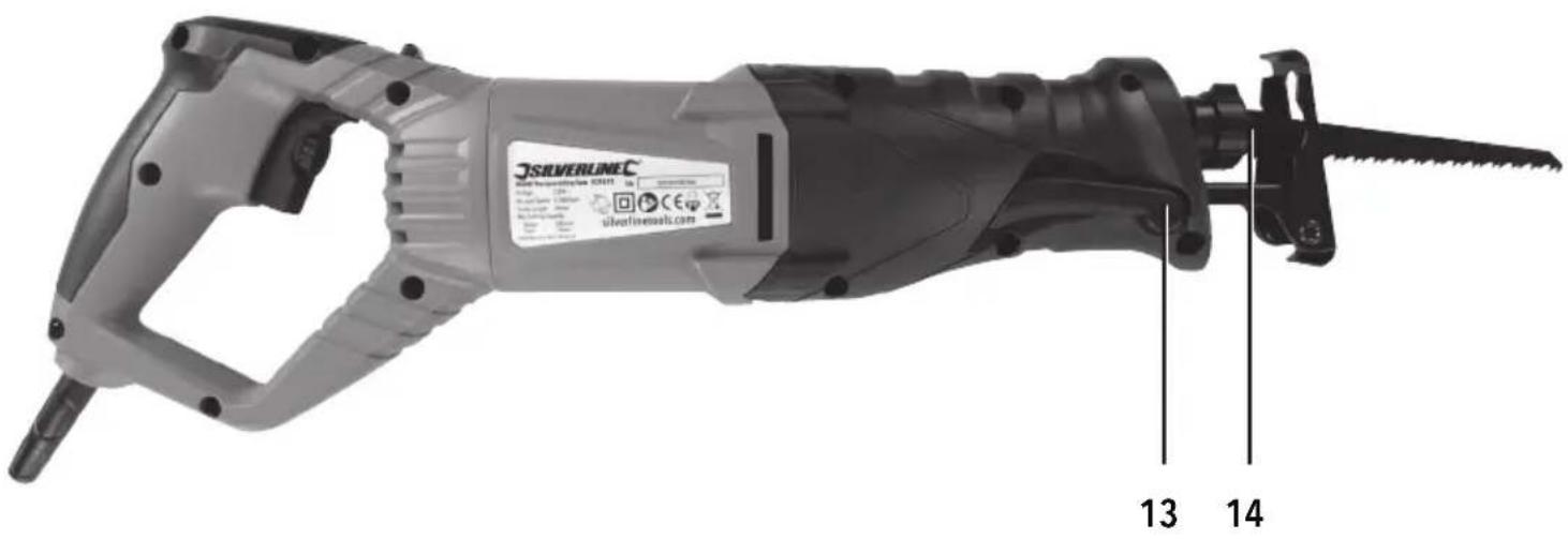 SILVERLINE 937675 - 800W Reciprocating Saw 180mm - 2
