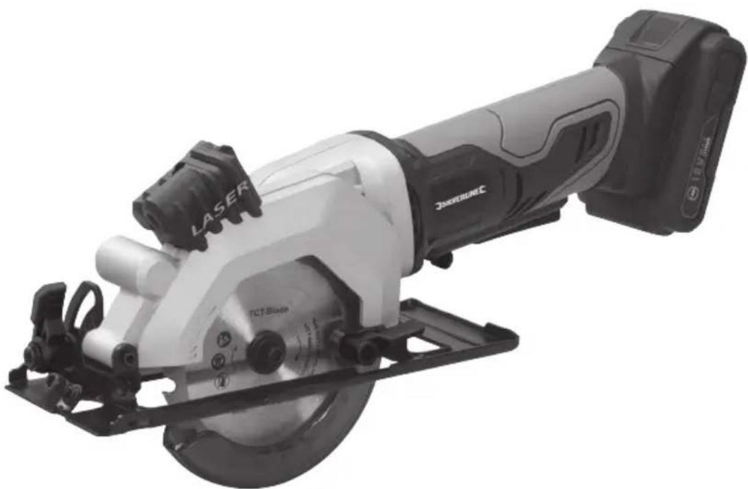 SILVERLINE 938778 - 18V Mini Circular Saw 115mm - 2