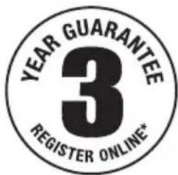 YEAR GUARANTEE 3 REGISTER ONLINE*