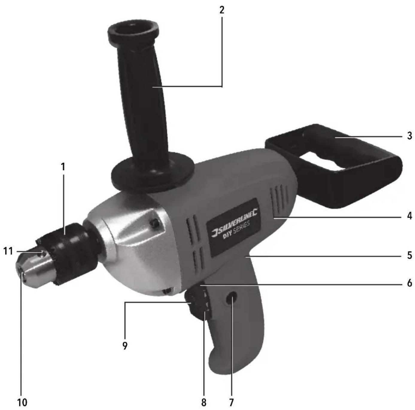 SILVERLINE 123557 - 600W Mixing Drill Low Speed - 12