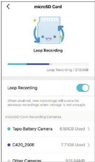 TP-LINK Tapo C420S2 - Vérifier l'état et le stockage de la carte microsd - 1