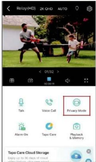 TP-LINK Tapo C420S2 - Mode privé « privacy mode - 2