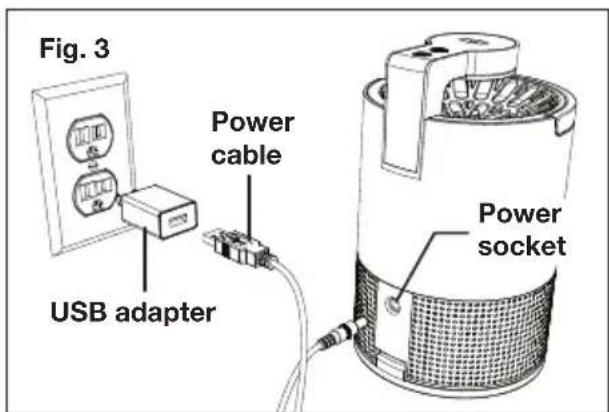 Sun Joe SJBZ15WWHT - Powering the Bug Trapper (Fig. 3) - 1