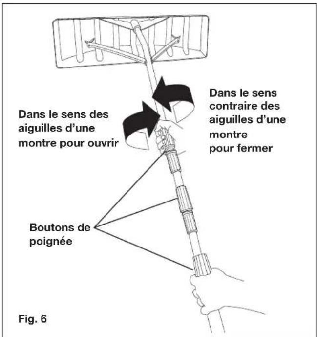 Snow Joe RJ204M - Assemblage du râteau pour toits et réglage du manche - 6