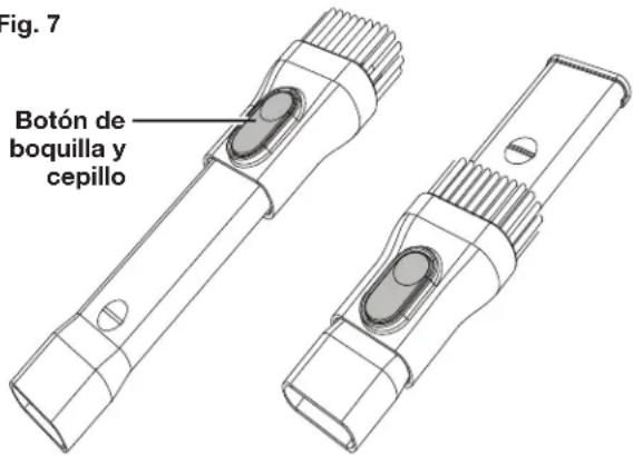 Fig. 7 Botón de boquilla y cepillo