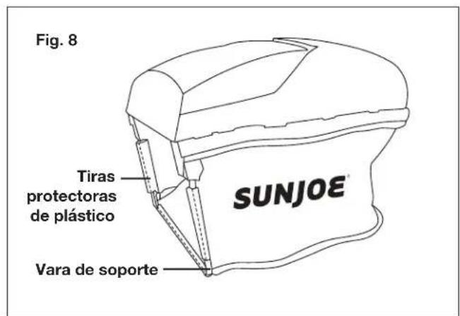 Fig. 8 Tiras protectoras de plástico SUNJOE Vara de soporte
