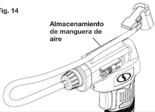 Fig. 14 Almacenamiento de manguera de aire