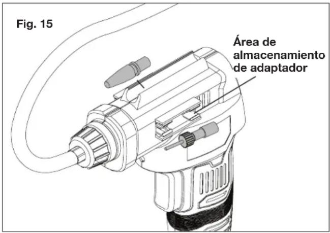 Fig. 15 Área de almacenamiento de adaptador