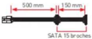 500 mm 150 mm SATA 15 broches