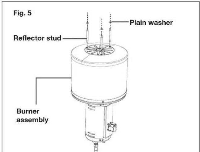 Fig. 5 Plain washer Reflector stud Burner assembly