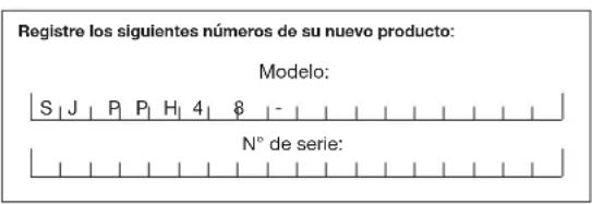 Sun Joe SJPPH48SLV - Modelo y número de serie - 1