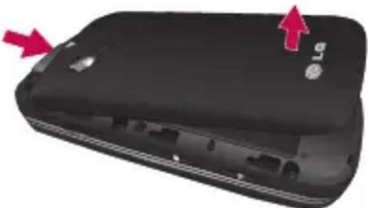 LG Rumour Plus - Retirer le couvercle du compartiment de la batterie - 2