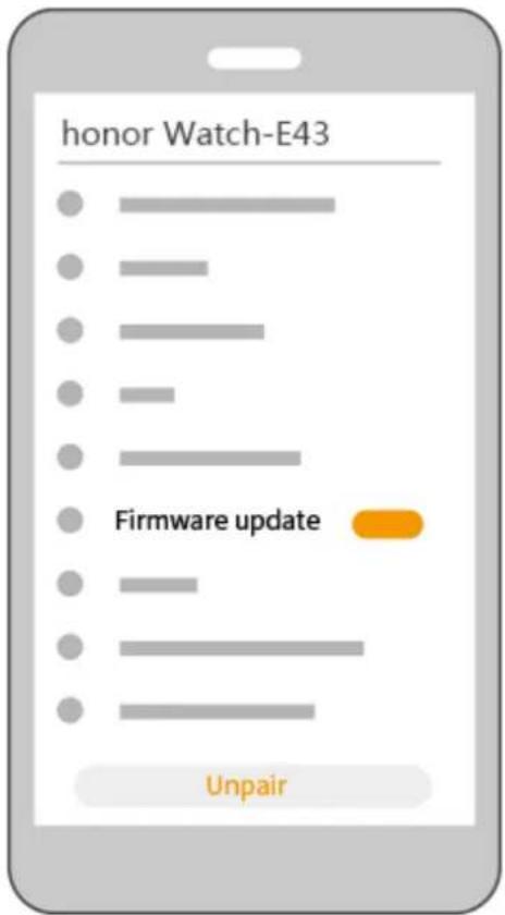 honor Watch-E43 Firmware update Unpair
