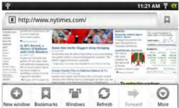 Zipy Smart Fun 3.5 - Opciones del menu del navigador web - 1