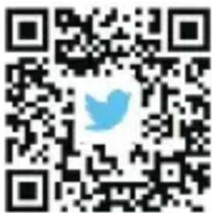 QR code with a blue Twitter logo in the center, likely linking to a digital service or website.