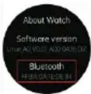 About Watch Software version Urban AC/NOUST ADD/0426.D2 Bluetooth FF:8A:0426:DE 84