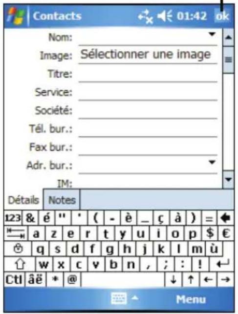 AIRIS T610 - Dans contacts, appuyez sur nouveau. - 1