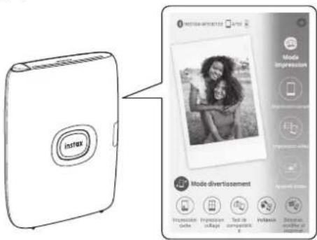 FUJIFILM Instax Mini Link 2 - Modification du mode d'application quand l'écran d'accueil est affiché sur l'application - 1