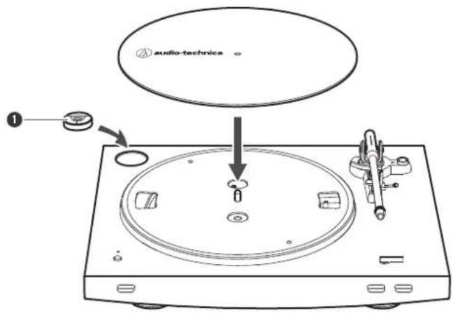 AUDIO TECHNICA ATLP3XBT - Placez le plateau sur l'axe. - 4