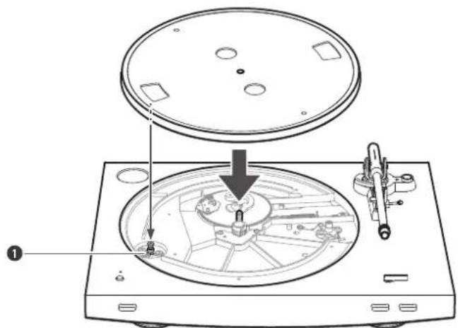 AUDIO TECHNICA ATLP3XBT - Placez le plateau sur l'axe. - 1