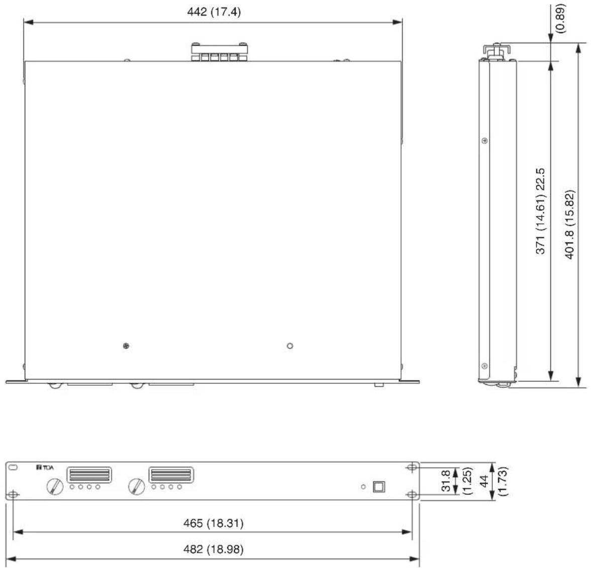 TOA DA250DH - DIMENSIONAL DIAGRAM - 1