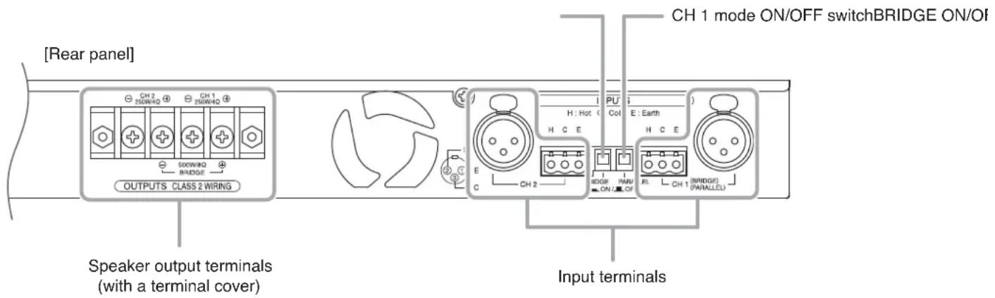 TOA DA250DH - SETTINGS AND CONNECTIONS - 1