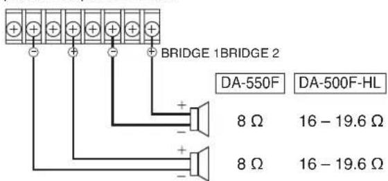 TOA DA550F - Switch Settings and Speaker Connections - 8