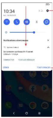 TCL 305i - Volet des notifications - 1