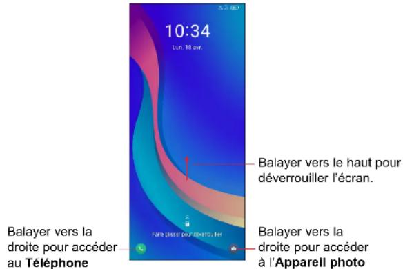 TCL 305i - Pour déverrouiller l'écran du téléphone - 1