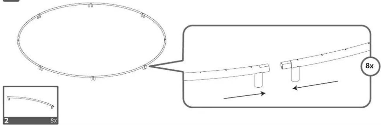 Technical diagram illustrating a mechanical assembly with labeled components and directional arrows, including a 8x scale indicator.