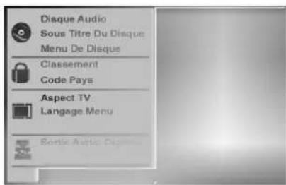Disque Audio Sous Titre Du Disque Menu De Disque Classement Code Pays Aspect TV Langage Menu Sortie Audio Desgimme