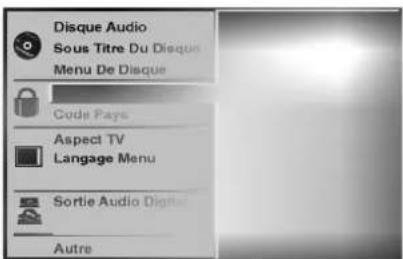 Disque Audio Sous Titre Du Disque Menu De Disque Code Pays Aspect TV Langage Menu Sortie Audio Digitale Autre