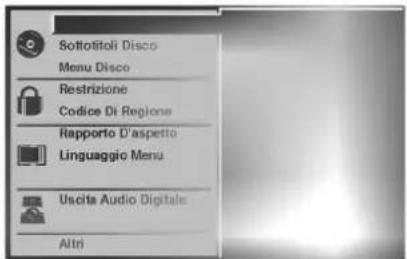 Sottolitoli Disco Menu Disco Restrizione Codice Di Regione Rapporto D'aspetto Linguaggio Menu Uscita Audio Digitale Altri