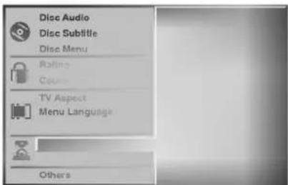 Disc Audio Disc Subtitle Disc Menu Refine Cousus TV Aspect Menu Language Others